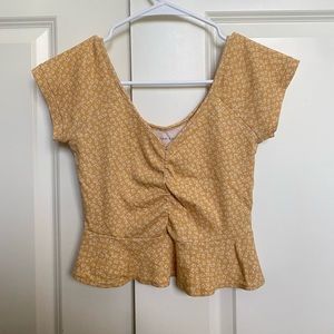 Yellow floral crop top